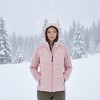 Women’s Canada Weather Gear Hooded Hybrid Puffer Jacket – Lightweight Insulated Softshell Sleeves, Full-Zip - 3 of 4