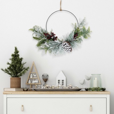 Frosted Pinecone and Berry 16'' Artificial Christmas Wreath
