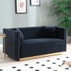 TiramisuBest 57.9" Orisfur Pull-Out Sofa Bed Loveseat Sleeper with Twin Size Memory Mattress & Two USB Ports for Living Room (Black) - 2 of 4
