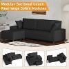 96 Inch Stripe Corduroy Sectional Sofa, Iron Frame, Modern L Shaped Sectional Sofa, 3-Seater, Wide Armrests, Chaise Lounge, for Living Room - 3 of 4