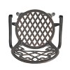Osparple Outdoor Patio Furniture Bistro Set Aluminum Hollow Design Bar Conversation Chairs and Round Table for Garden, Backyard, Terrace - 2 of 4