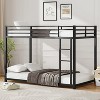 Racxily Twin Over Twin Metal Bunk Bed, Low Bunk Bed with Ladder, Black, Sturdy Steel Construction, Safe Design, Easy Assembly - 2 of 4