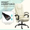 TiramisuBest 7-Point Vibrating Office Chair, High Back, Lumbar Support, Footrest, Reclining, Adjustable Height, Cream White Faux Leather - 3 of 4