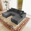 104.3"70.8" Plush Corduroy 3-Piece Modular Sectional Sofa with No Assembly Required and Comfortable Chaise Lounge - 2 of 4