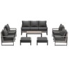 Sonkuki Outdoor Furniture Set Patio Conversation Sofa with Coffee Table Set, All-Weather PE Rattan Couch with Cushion - 2 of 4