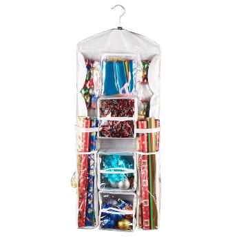 Osto Underbed Gift Wrap Storage Bag And Accessory Organizer Fits 18-24  Standard Rolls Of 40”. Tearproof And Water-resistant White : Target
