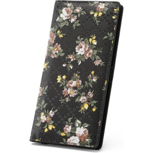FATMOON Leather Women Wallet RFID Slim Wallets for Women,Thin Ladies Credit Card Holder Bifold Billfold with 11 Card Slots & ID Window - 1 of 4