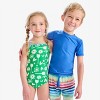Primary Kids Swim Trunk in Rainbow Sky Stripe - 3 of 4