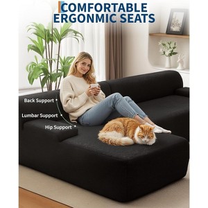 106" L-Shape Cloud Sectional Couch - Modular deep seat sofa sleeper with left-facing chaise, no assembly required. - 1 of 4