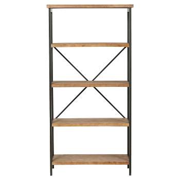 Perth 68.5" 5-Shelf Industrial Bookcase Antique - Christopher Knight Home