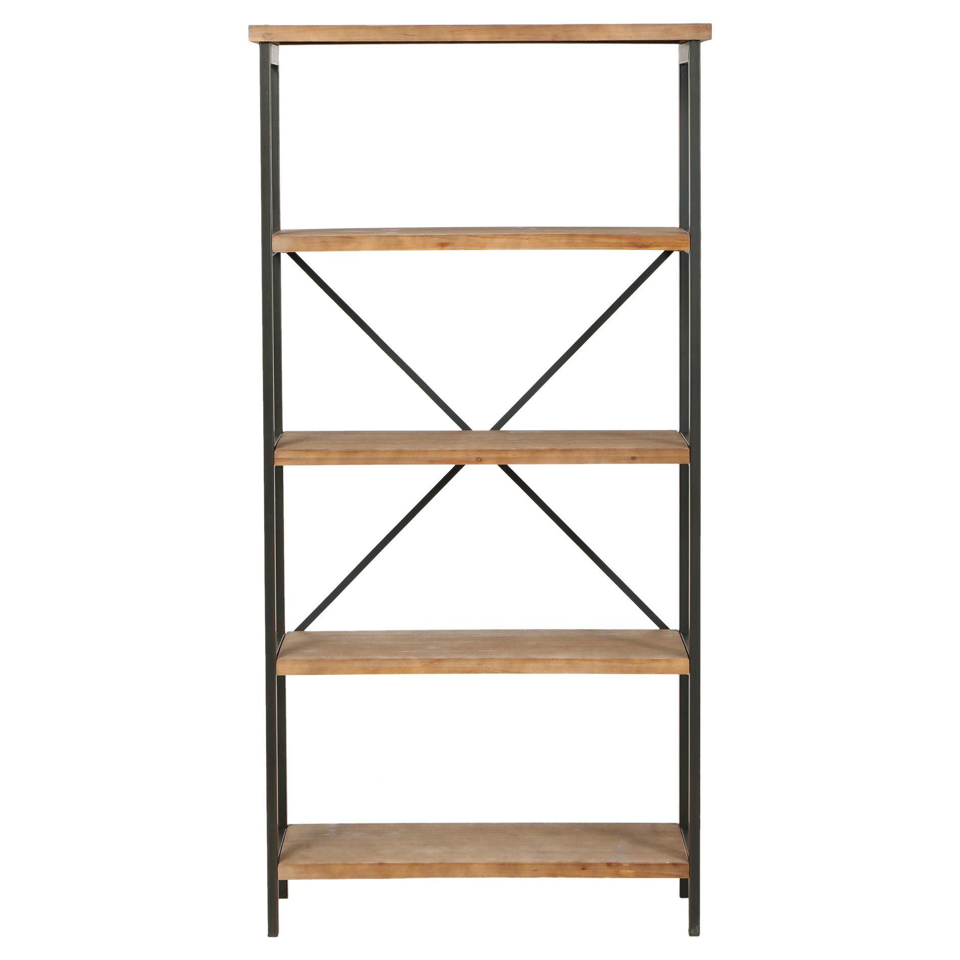 Christopher Knight Home Perth 68.5" 5-Shelf Industrial Bookcase Antique: Metal & Wood, 250lbs Capacity