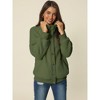 Seta T Women's Fluffy Fleece Two Pockets Long Sleeve Button Front Closure Casual Jacket - 2 of 4