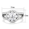 Slickblue Women's Silver Stainless Steel Ring, Clear CZ Floral Halo Design, Sparkling Band, Lightweight, Sizes 5–10 - 2 of 4