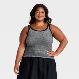 Women's Striped Tank Top - A New Day™ Black 3X : Target