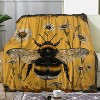 Lomsoe Bee and Daisy Print Flannel Blanket - All Seasons Soft and Warm Throw Blanket for Napping, Camping, Travel, Office, Home Decor - 3 of 4