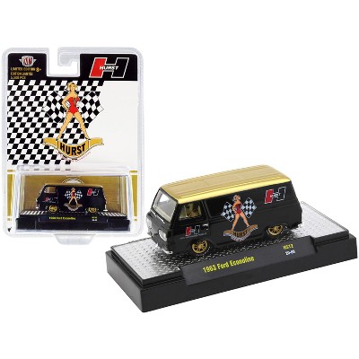 1963 Ford Econoline Van "Hurst" Black with Gold Top Limited Edition to 5500 pieces 1/64 Diecast Model Car by M2 Machines