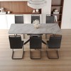 7-Piece Extendable Dining Set with Rectangle Kitchen Table and 6 C-shaped Tube Armless Chairs - 2 of 4