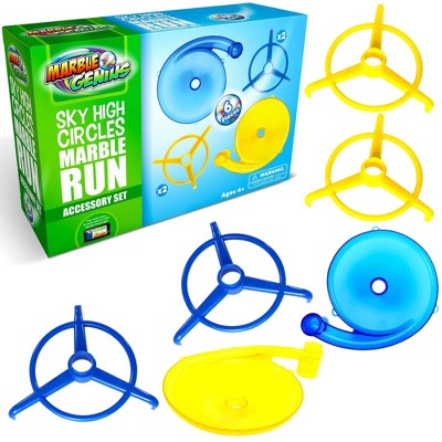 Marble Genius Sky High Circles Accessory 6-Piece Add-On Set for Kids 4+, Elevate Your Marble Run & Build Gravity-Defying Race Tracks
