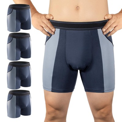 CARER 4pk Incontinence Underwear for Men Urinary Bladder Leak-proof Incontinence Boxer Washable Reuable - Mild Absorbency