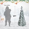 Hrinhom 6FT Flocked Pop-Up Christmas Tree with Warm White UL Lights - 2 of 4