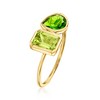Ross-Simons 0.90 Carat Peridot and .50 Carat Chrome Diopside Toi Et Moi Ring in 14kt Yellow Gold - 3 of 4