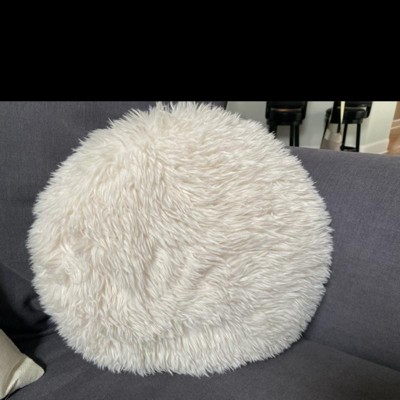 Long Faux Fur Round Throw Pillow Threshold Target