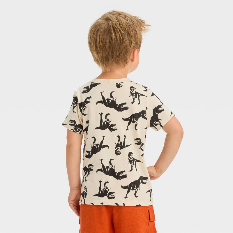 Toddler Boys' Dino Jersey Knit T-Shirt - Cat & Jack™ Beige, 2 of 4