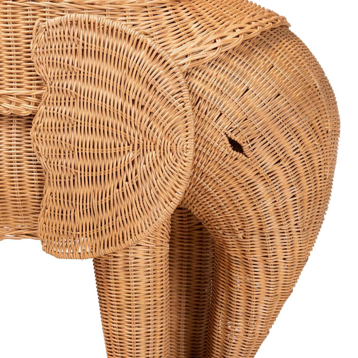 bali & pari Elissa Bohemian Rattan Elephant End Table Light Honey - thumbnail 6