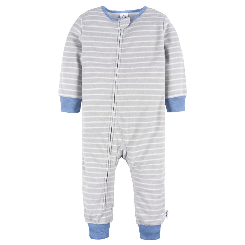 Gerber Baby Boys' Footless Fleece Pajamas, 3-Pack, 3 of 8
