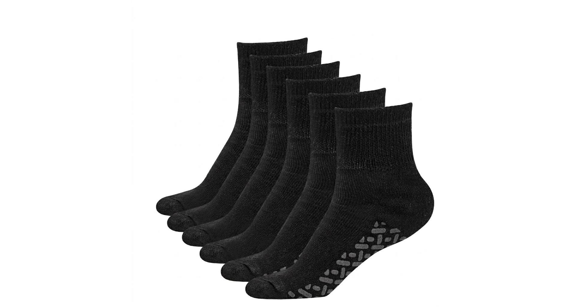 Debra Weitzner Women’s Non-Slip Loose Fit Cotton Diabetic Ankle Socks with Grippers 3 Pairs