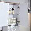 68.9" Farmhouse Coffee Bar Cabinet with Storage, Wine Rack, Drawers, AC & USB Ports for Kitchen, Dining Room, Living Room - 3 of 4