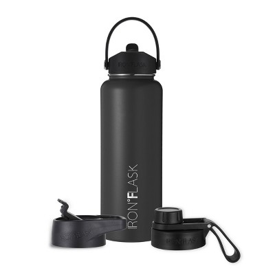 IRON °FLASK Sports Water Bottle - 40 Oz, 3 Lids (Spout Lid), Leak Proof,  Vacuum Insulated Stainless Steel, Double Walled, Thermo Mug, Metal Canteen