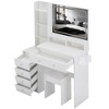 NicBex 41" Makeup Vanity Set with Stool,Vanity Desk with Mirror & 3-color Switch Lights,Dressing Table with Power Outlets & Hair Dryer Stand - 2 of 4