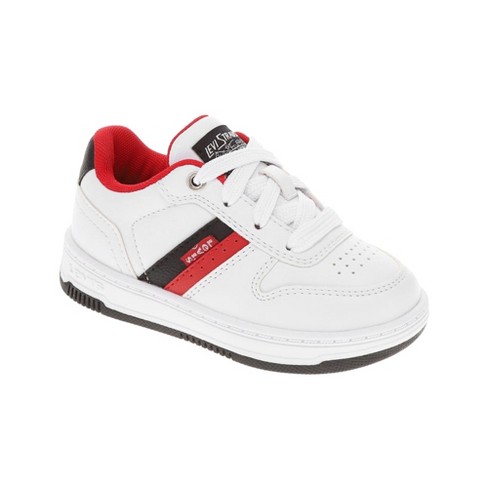 Levi s Toddler Drive Lo Synthetic Leather Casual Lowtop Sneaker Shoe White black red Size 10 Target