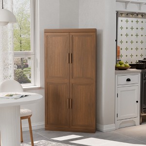 Spassway 31"W*62"H Kitchen Pantry Cabinet Tall Wood Storage Cabinet with Doors and Adjustable Shelves Kitchen Freestanding Cupboard for Dining Room - 1 of 4
