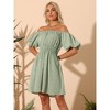 Allegra K Women's Off The Shoulder Casual Puff Sleeve Mini Floral Dress - 2 of 4