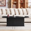 Modern Walnut Coffee Table with Black Metal Legs,Easy-to-Clean Rectangular Center Table for Living Room-Maison Boucle - 3 of 4