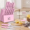 imarku Knife Set, Sharp Knife Set with Built-in Sharpener, Stainless Steel Kitchen Knife Set with Non-Slip Ergonomic Handle, 14 PCS, Pink - 2 of 4