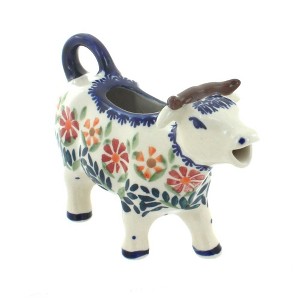 Blue Rose Polish Pottery D081 Manufaktura Cow Creamer - 1 of 2