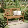 Flash Furniture Adele Commercial Grade Indoor/Outdoor Patio Acacia Wood Bench, 2-Person Slatted Seat Loveseat for Park, Garden, Yard, Porch - 2 of 4