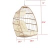 Outdoor Swing Egg Chair,Garden Rattan Hanging Egg Chair With Water Resistant Cushion,Egg Chair For Patio,Garden-Cuddlewood - 4 of 4