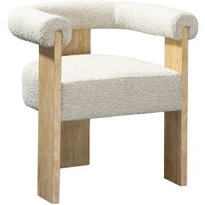 Meridian Furniture,Barrel Boucle Fabric Dining Chair - 1 of 4