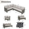 Buenhomino 4 Pieces Outdoor Patio Furniture Set with 30" 50000BTU Fire Pit Table, Rattan Patio Sectional Sofa Conversation Set with Propane Fire Pit - 2 of 4