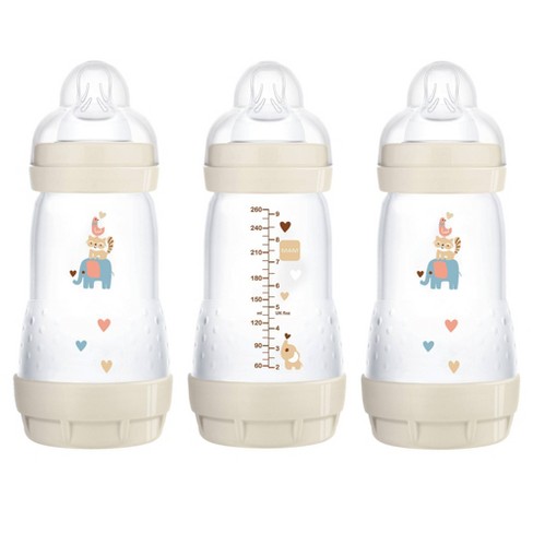 Silicone Baby Bottle 2 Pack Set - Leak Proof, Anti-Colic