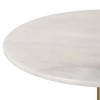 Studio 55D Studio 55 Mesita 24" End Table White Marble Top with Gold Finish Base - 2 of 4
