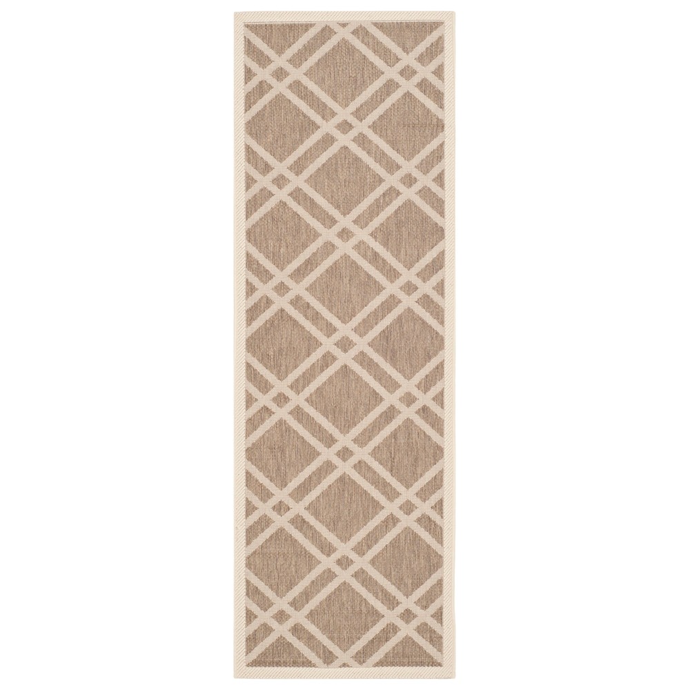 2'3inX6'7in Runner Karwina Patio Rug Brown/Bone - Safavieh