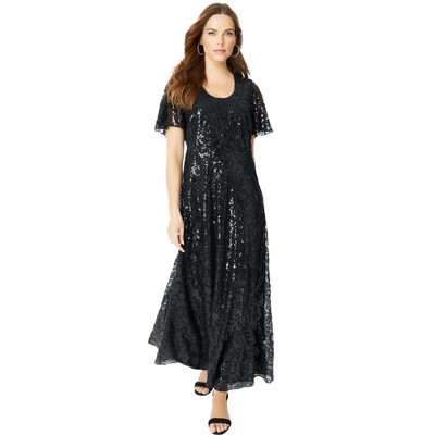 Roaman's Women's Plus Size Sequin Maxi Dress.