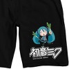 Hatsune Miku Chibi Character Men's Black Sleep Pajama Shorts - image 2 of 4