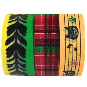 Wrapables Birdies & Kitties Japanese Washi Masking Tape (Set of 3) - 1 of 3