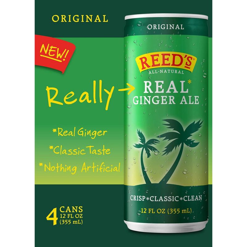 Reed&#39;s Real Ginger Ale - 4pk/12 fl oz Cans, 3 of 4